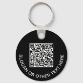 Moderner Logo QR-Code Werbeaktion Schwarz Schlüsselanhänger (Rückseite)