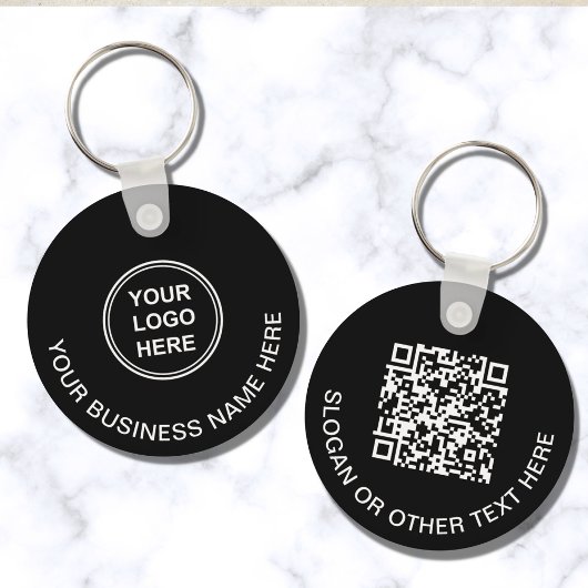 Moderner Logo QR-Code Werbeaktion Schwarz Schlüsselanhänger