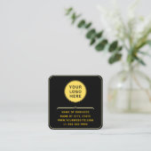 Moderner Logo- und QR-Code | Custom Gold Black Rou Quadratische Visitenkarte (Stehend Vorderseite)