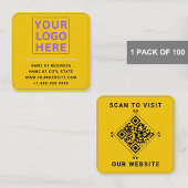 Moderner Logo- und QR-Code | Custom Gold Roundner  Quadratische Visitenkarte
