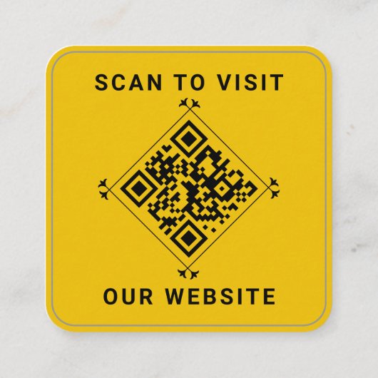 Moderner Logo- und QR-Code | Custom Gold Roundner  Quadratische Visitenkarte (Rückseite)