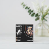 Moderner Logosalon Beruflich Barbershop Quadratische Visitenkarte (Stehend Vorderseite)