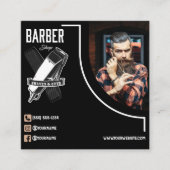 Moderner Logosalon Beruflich Barbershop Quadratische Visitenkarte (Vorderseite)