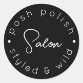 Moderner Logosalon personalisiert für Geschäftsleu Runder Aufkleber (Vorderseite)