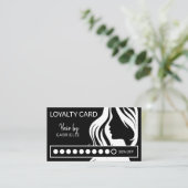 Moderner Loyalon-Loyalon für Weiß und Schwarz Visitenkarte (Stehend Vorderseite)