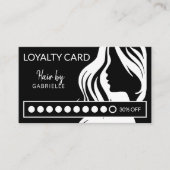Moderner Loyalon-Loyalon für Weiß und Schwarz Visitenkarte (Vorderseite)