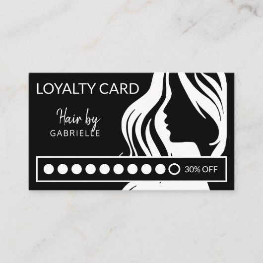 Moderner Loyalon-Loyalon für Weiß und Schwarz Visitenkarte (Vorderseite)