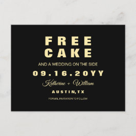 Moderner lustiger freier Kuchen, der Save the Date Ankündigungspostkarte