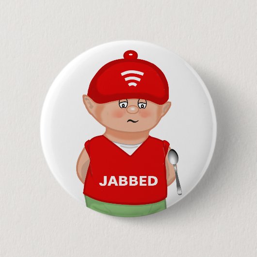 Moderner lustiger gestochener Cartoon-Button Button (Vorderseite)