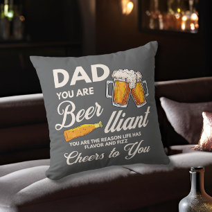 Moderner lustiger Papa Du bist bier-illiant zum Va Kissen