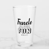 Moderner lustiger Spruch 'Funcle' | Personalisiert Glas (Vorderseite)