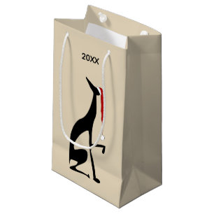 Moderner lustiger Weihnachtsmann-Hund-Hut Kleine Geschenktüte