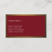 Moderner, luxuriöser Kupfergold-Roter Rahmen Visitenkarte (Rückseite)