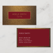 Moderner, luxuriöser Kupfergold-Roter Rahmen Visitenkarte (Vorne/Hinten)