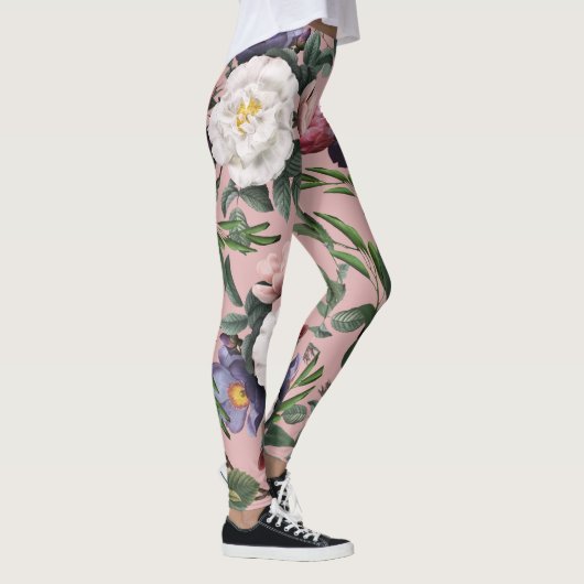Moderner luxuriöser romantischer Garten Rose Somme Leggings (Rechts)