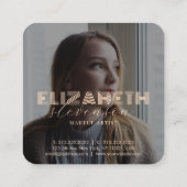 Moderner Luxus Beruflich Gold Abstrakt 2 Fotos Quadratische Visitenkarte (Rückseite)