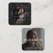 Moderner Luxus Beruflich Gold Abstrakt 2 Fotos Quadratische Visitenkarte (Vorne/Hinten)