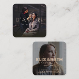 Moderner Luxus Beruflich Gold Abstrakt 2 Fotos Quadratische Visitenkarte