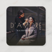 Moderner Luxus Beruflich Gold Abstrakt 2 Fotos Quadratische Visitenkarte (Vorderseite)