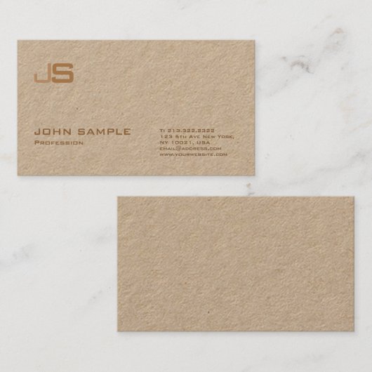 Moderner Luxus berufliches Monogramm-erstklassiger Visitenkarte (Vorne/Hinten)