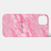 Moderner Luxus Blush Pink Chic Glam Bling Diamond Case-Mate iPhone Hülle (Rückseite (Horizontal))