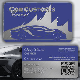 Moderner Luxus Cobalt Silver Gravur Auto Visitenkarte