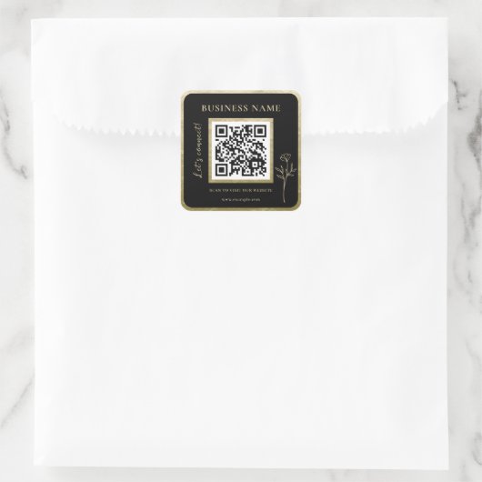 Moderner Luxus Golden Beruflich Business QR Code Quadratischer Aufkleber (Tasche)