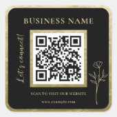Moderner Luxus Golden Beruflich Business QR Code Quadratischer Aufkleber (Vorderseite)