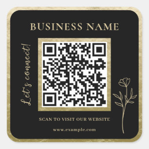 Moderner Luxus Golden Beruflich Business QR Code Quadratischer Aufkleber