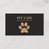 Moderner Luxus Golden Paw Pet Grooming Service Visitenkarte (Vorderseite)