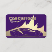 Moderner Luxus Lila & Gold-Gravur-Car Visitenkarte (Vorderseite)