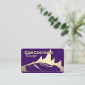 Moderner Luxus Lila & Gold-Gravur-Car Visitenkarte (Stehend Vorderseite)