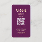 Moderner Luxus Lila Gold Mandala Yoga Instruktor Visitenkarte (Rückseite)