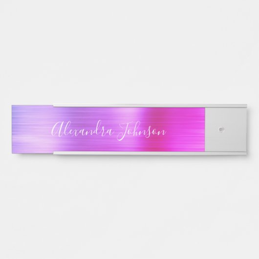 Moderner Luxus Lila rosa Business Foil Moderner Türschild (Vorderseite )