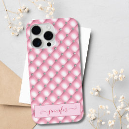 Moderner Luxus Rosa Glitzer Diamant Chic Glam Case-Mate iPhone Hülle