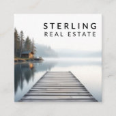 Moderner Luxus Ruhige Lage am Lakefront Anwesen Quadratische Visitenkarte (Vorderseite)