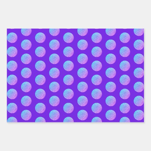Moderner Luxus Sparkle Lila Glitzer Polka Dots Geschenkpapier Set (Vorderseite 3)