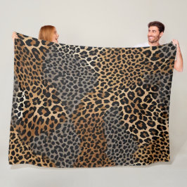 Moderner Luxus Weißer Leopard Elegante Collection Fleecedecke