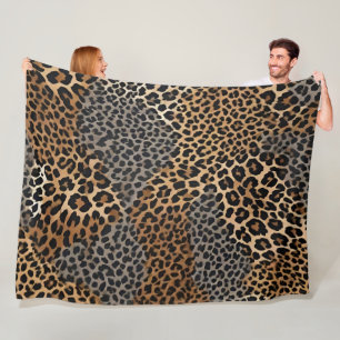 Moderner Luxus Weißer Leopard Elegante Collection Fleecedecke
