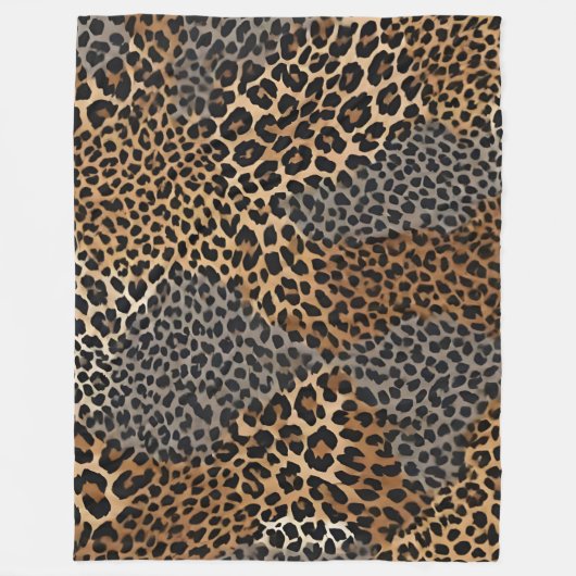 Moderner Luxus Weißer Leopard Elegante Collection Fleecedecke (Vorderseite)