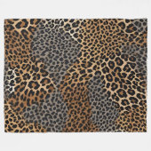 Moderner Luxus Weißer Leopard Elegante Collection Fleecedecke (Vorderseite (Horizontal))