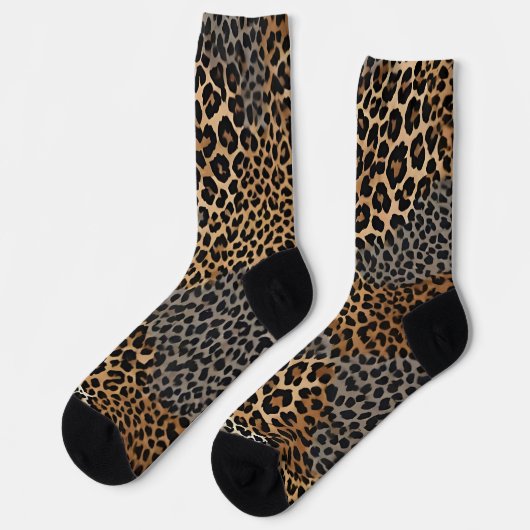 Moderner Luxus Weißer Leopard Elegante Collection Socken (Linkes Detail)