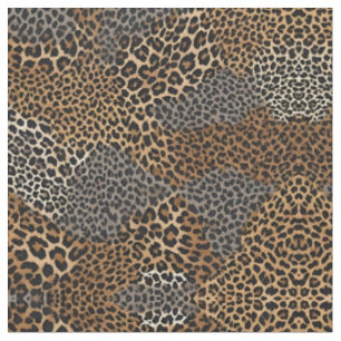 Moderner Luxus Weißer Leopard Elegante Collection Stoff