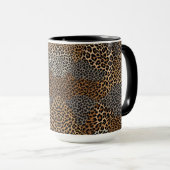 Moderner Luxus Weißer Leopard Elegante Collection Tasse (VorderseiteRechts)
