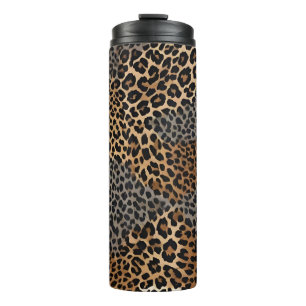 Moderner Luxus Weißer Leopard Elegante Collection Thermosbecher