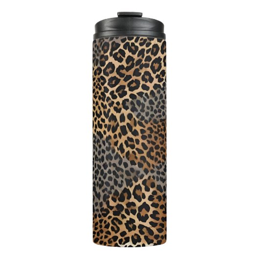 Moderner Luxus Weißer Leopard Elegante Collection Thermosbecher (Vorderseite)