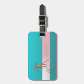 Moderner Mädchenchic, Streifen, Katze Gepäckanhänger (Vorderseite vertikal)