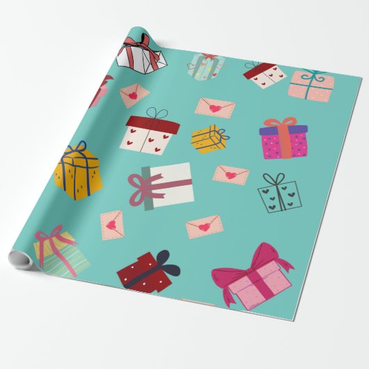 Moderner mädchenhafter Geburtstag Geschenkpapier (Ungerollt)