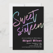Moderner mädchenholografischer 16 . Geburtstag-Geb Einladung (Vorderseite)