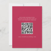 Moderner Magenta 3 Foto QR Code Save The Date (Rückseite)